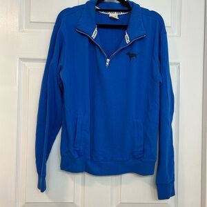 Victoria's Secret Blue Quarter-Zip Sweatshirt